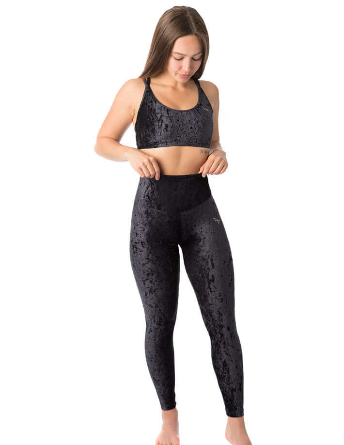 High waist velvet leggings - Adele - Image 12