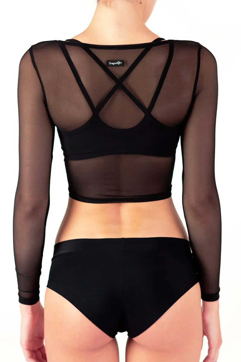 Mesh sports crop top, mesh exercise top - Image 16