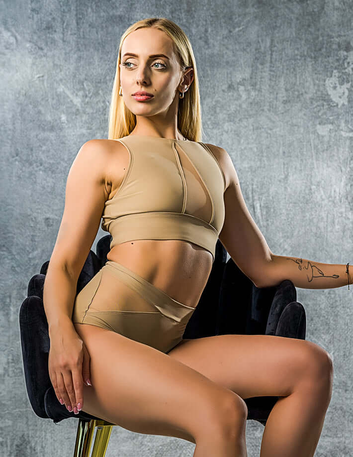 Mesh sports bra for pole dancing and yoga - Rachel - Image 37