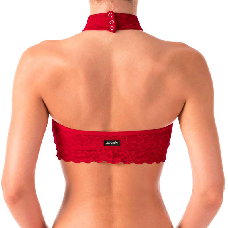 Halter neck sports bra with lace - Lisette - Image 4