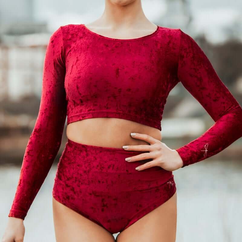 Velvet sport crop top - Pavi - Image 3