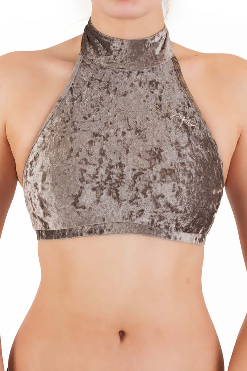Velvet halter top sports bra - Lisette - Image 36